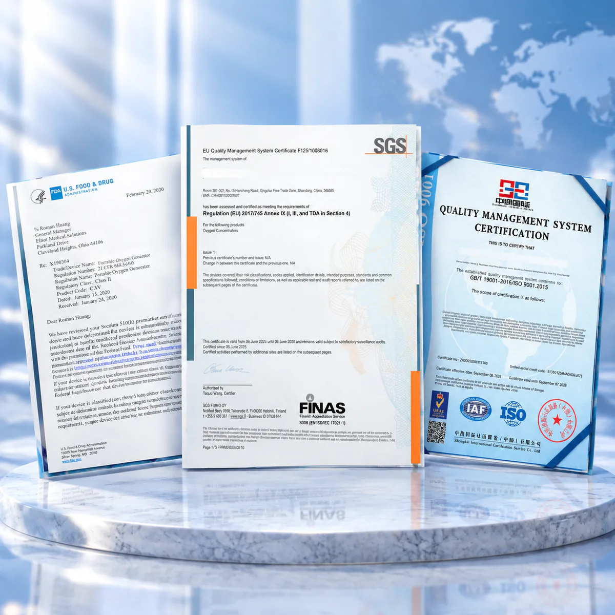 CONSIDER CE, FDA and ISO quality certification documents